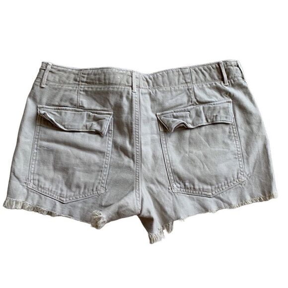 Vintage American Eagle Tan button fly, hiking cargo Shorts Raw Hem size 6 - Picture 2 of 8